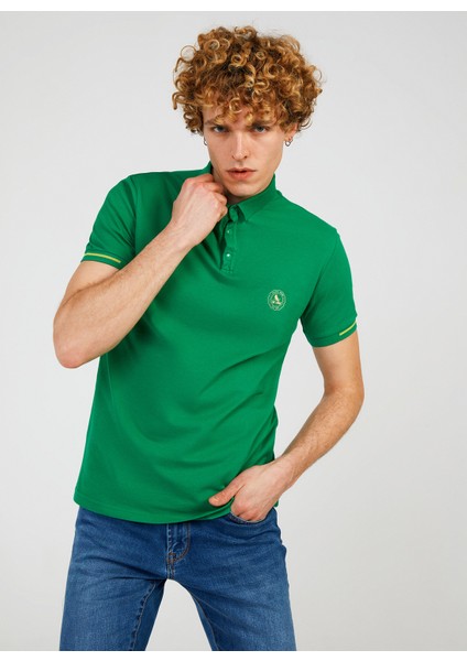 Çıtçıtlı Yaka Düz Çimen Erkek T-Shirt TC461510 fiyatları