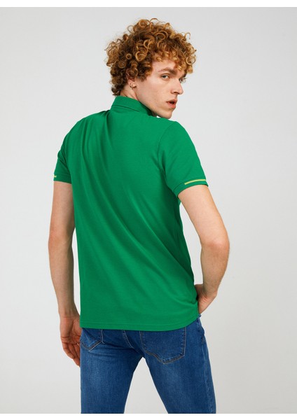 Çıtçıtlı Yaka Düz Çimen Erkek T-Shirt TC461510 modelleri