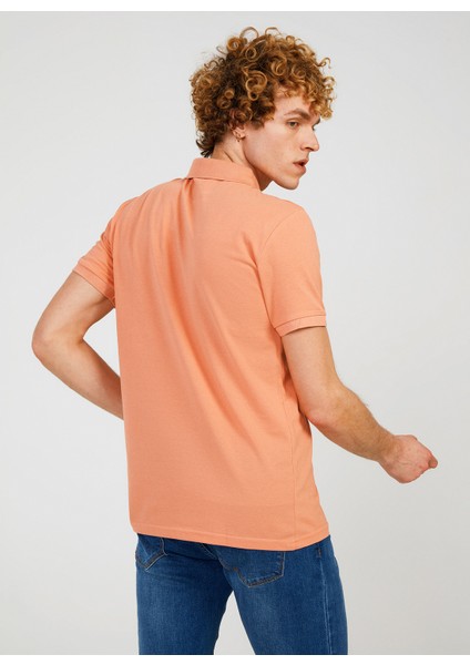 Polo Yaka Düz Somon Erkek T-Shirt TC461310 modelleri