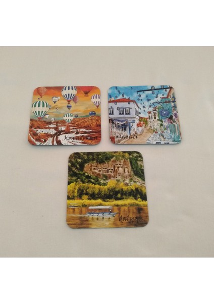 Giftsturkiye Bardak Altlığı Magnet Hediyelik Istanbul Türkiye 9,5x9,5 cm indirimleri