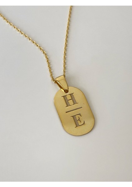 925 Ayar Gümüş Çift Harf Kolye