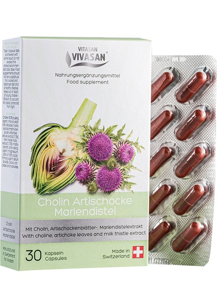 Organik Artichoke Cholın (Kolin-Enginar-Devedikeni Sütü) Kapsülleri