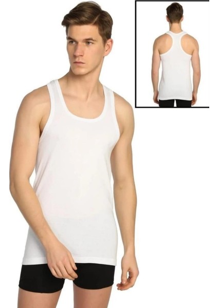 Seher Yıldız Erkek 1"adet Beyaz Pamuklu Ribana Spor Atlet Tekli Ambalaj 0058