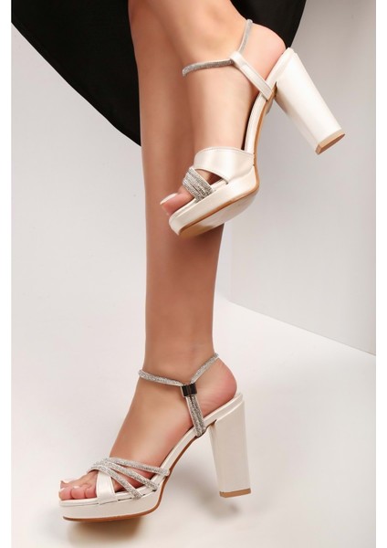 Kadın Cesa Sedef Cilt Taşlı Platform Topuklu Ayakkabı fırsatları