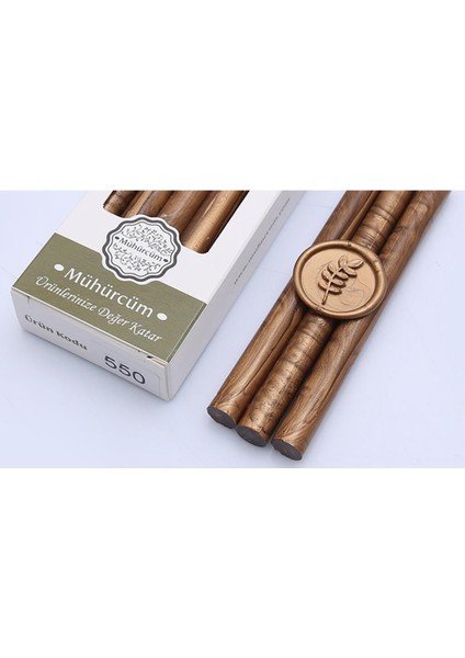 Mühür Mumu Çubuk 11MMX120MM 10LU Paket MO:550 Saten Altın Karamel