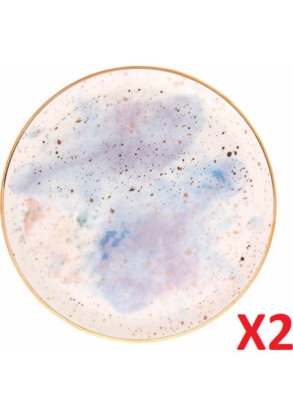 Cosmos Desen Düz Tabak 24CM 2'li 04ALM006667