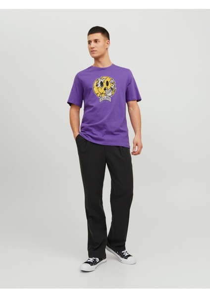 Jorcrown Skull Tee Ss Crew Neck Fst Mor Erkek T-Shirt 12232656-Deep modelleri