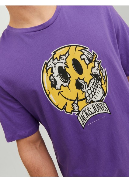 Jorcrown Skull Tee Ss Crew Neck Fst Mor Erkek T-Shirt 12232656-Deep indirimleri