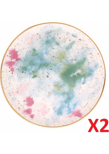 Cosmos Desen Düz Tabak 24CM 2'li 04ALM006671