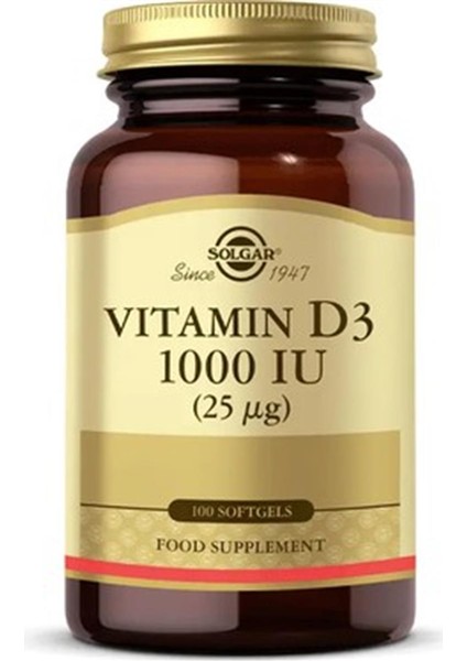 Vitamin D3 1000 Iu 100 Kapsül