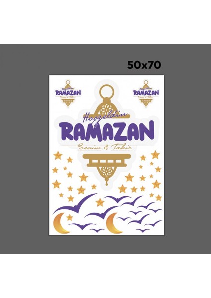 Kişiye Özel Hoşgeldin Ramazan Cam - Duvar Sticker Seti HK2551 fiyatları