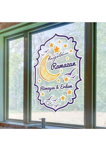 Kişiye Özel Hoşgeldin Ramazan Cam - Duvar Sticker Seti HK2550