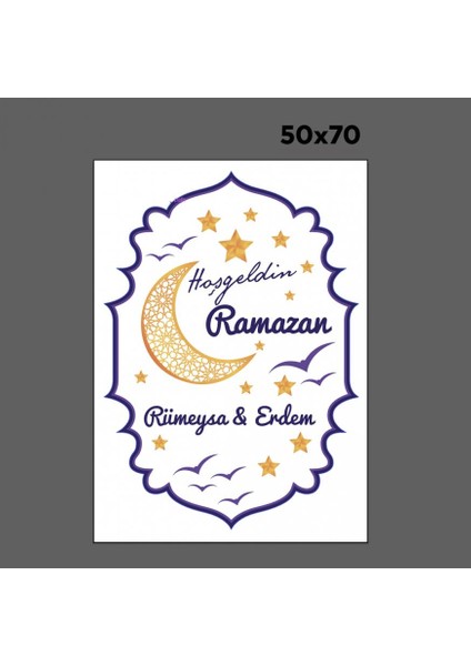 Kişiye Özel Hoşgeldin Ramazan Cam - Duvar Sticker Seti HK2550 modelleri