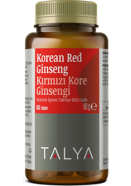 Korean Red Ginseng Kırmızı Kore Ginsengi Ekstresi İçeren Takviye Edici Gıda, 60 Tablet