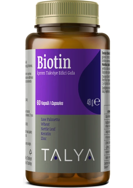 Biotin İçeren Takviye Edici Gıda, 60 Kapsül