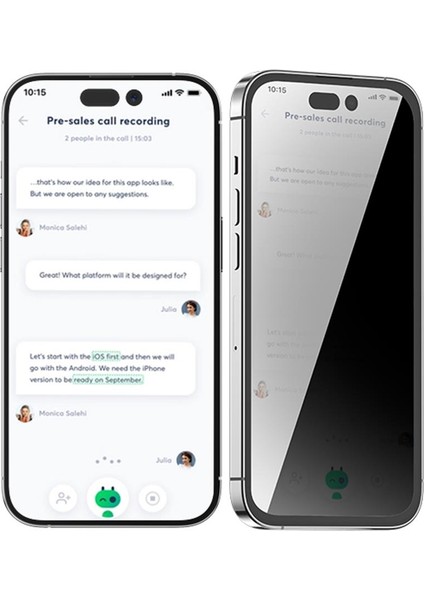iPhone 14 / 14 Pro Hayalet Ekran Anti-Peep Privacy Glass Cam Ekran Koruyucu