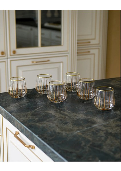 Lüx Çeyizlik 6 Kişilik Altın Yaldızlı Meşrubat Bardağı Su Bardağı Set modelleri