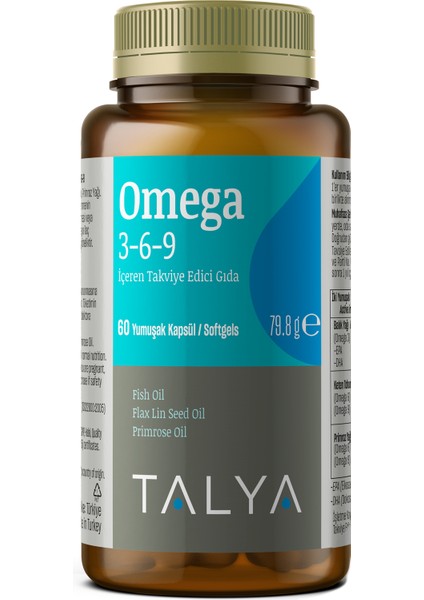 Omega 3-6-9 İçeren Takviye Edici Gıda, Balık Yağı, 60 Yumuşak Kapsül