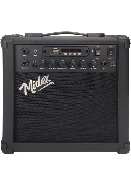 MGA-25XBK Elektro Gitar Amfisi 25 Watt USB Bluetooth Şarjlı 2 Girişli