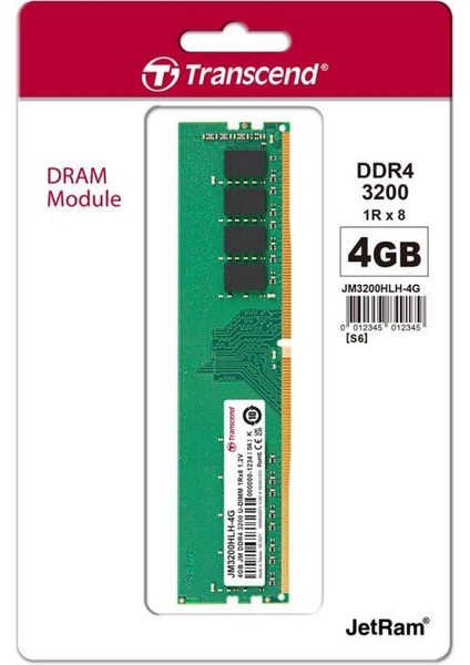 4gb Jm Ddr4 3200 U-Dımm 1rx8 512MX8 CL22 1.2V