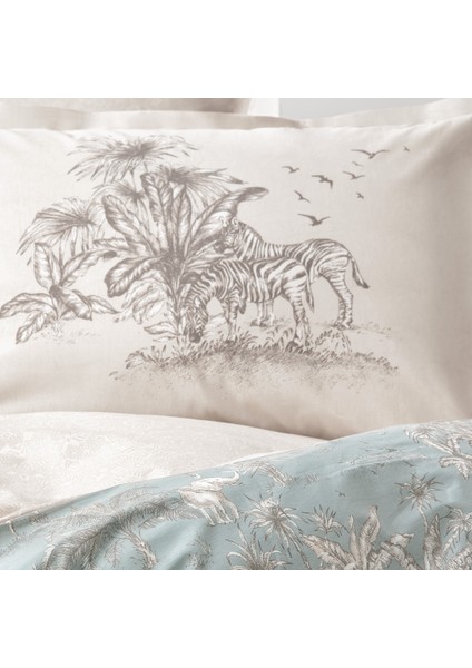 Bedding Aster Çift Kişilik Ranforce Nevresim Takımı - Adaçayı