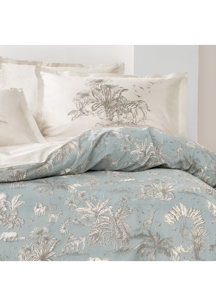 Bedding Aster Çift Kişilik Ranforce Nevresim Takımı - Adaçayı