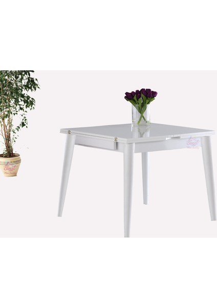 Yanlardan Açılır Katlanır Büyüyen Kare Masa 75 x 80 cm