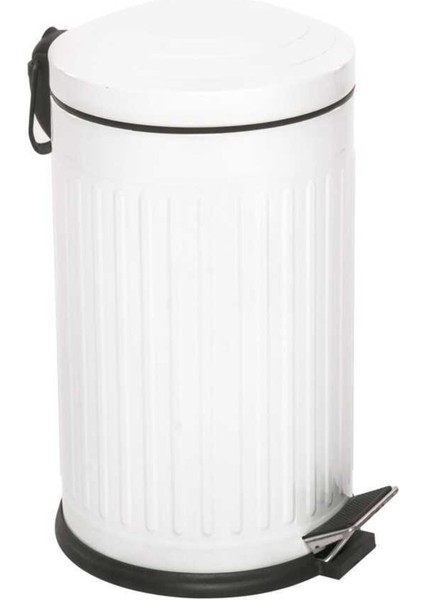 16 Lt Vintage Serisi Amortisör Kapaklı Beyaz Çöp Kovası