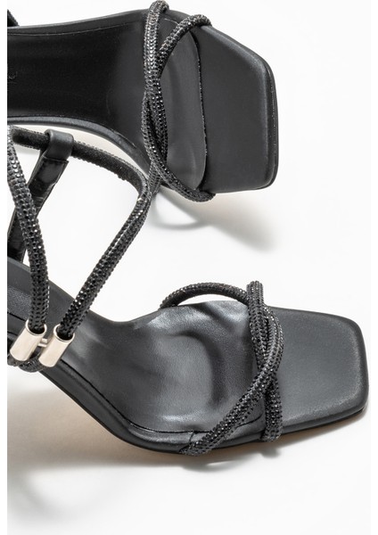 Siyah Kadın Topuklu Sandalet modelleri