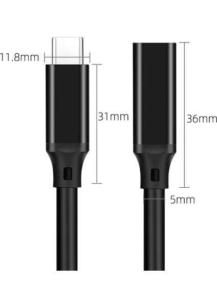 Type-C Uzatma Kablosu Erkek Adaptör Kablosu Usb3.2 Veri Kablosu 4K Ekran Kablosu Dock Sabit Disk Kablosu (Yurt Dışından) indirimleri