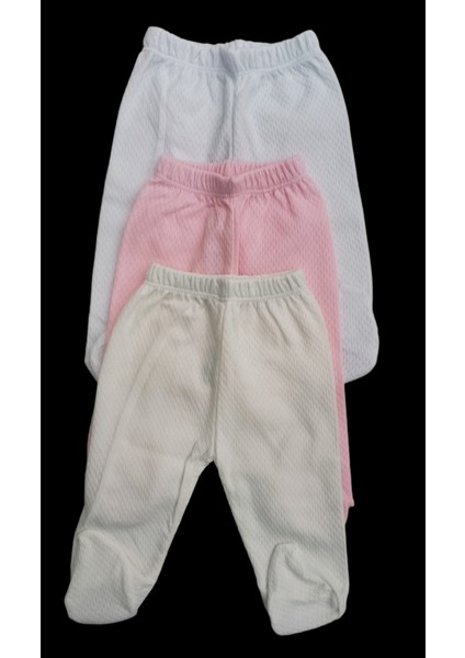 Bebek Patikli Alt Hava Alır Kumaş Düz Renk (3 Lü Paket Beyaz-Pembe-Krem)10 fiyatları