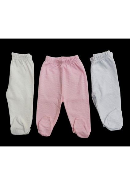 Bebek Patikli Alt Hava Alır Kumaş Düz Renk (3 Lü Paket Beyaz-Pembe-Krem)10 fırsatları