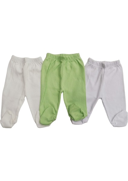 Bebek Patikli Alt Hava Alır Kumaş Düz Renk (3 Lü Paket Beyaz-Krem-Çağla Yeşili )10 fiyatları