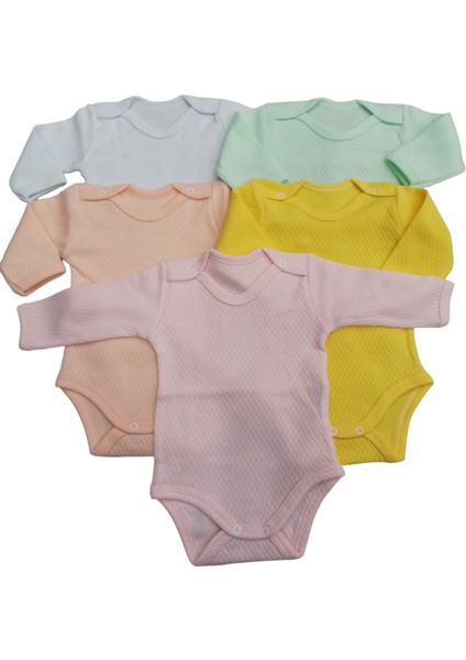 Uzun Kollu Çıtçıtlı Badi Bisiklet Yaka Body Hava Alır Kumaş Düz Renk Zıbın (5li Paket) 0-48 Ay Arası10 fırsatları