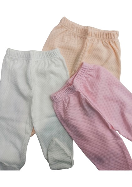 Bebek Patikli Alt Hava Alır Kumaş Düz Renk (3 Lü Paket Beyaz-Somon-Pembe)10 modelleri