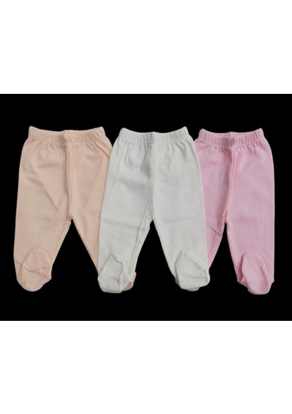 Bebek Patikli Alt Hava Alır Kumaş Düz Renk (3 Lü Paket Beyaz-Somon-Pembe)10 modelleri