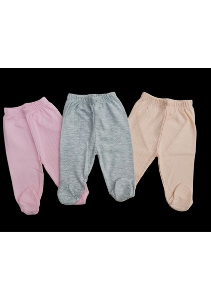 Bebek Patikli Alt Hava Alır Kumaş Düz Renk (3 Lü Paket Gri-Somon-Pembe)10 modelleri