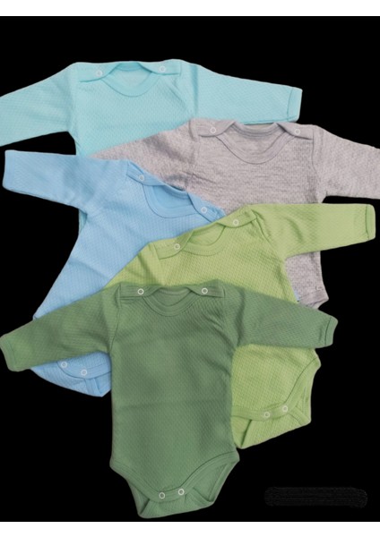 Uzun Kollu Çıtçıtlı Badi Bisiklet Yaka Body Hava Alır Kumaş Düz Renk Zıbın (5li Paket) 0-48 Ay Arası10 fırsatları