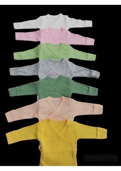 Uzun Kollu Kendinden Eldiven Çıtçıtlı Kruvaze Badi (7 Li Paket) Beyaz-Pembe-Çağla-Gri-Küf-Somon-Sarı10 fiyatları