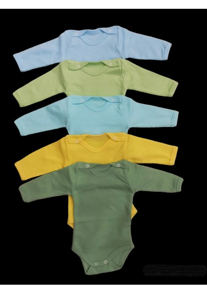 Uzun Kollu Çıtçıtlı Badi Bisiklet Yaka Body Hava Alır Kumaş Düz Renk Zıbın (5li Paket) 0-48 Ay Arası10 fiyatları