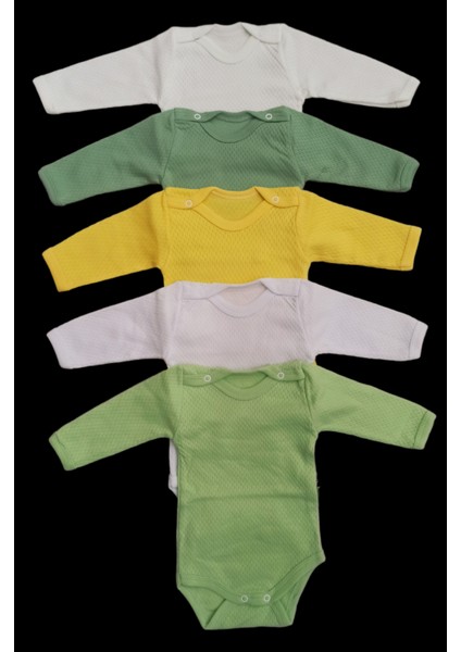 Uzun Kollu Çıtçıtlı Badi Bisiklet Yaka Body Hava Alır Kumaş Düz Renk Zıbın (5li Paket) 0-48 Ay Arası10 fiyatları