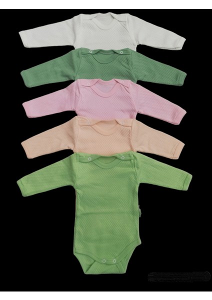 Uzun Kollu Çıtçıtlı Badi Bisiklet Yaka Body Hava Alır Kumaş Düz Renk Zıbın (5li Paket) 0-48 Ay Arası10 fiyatları