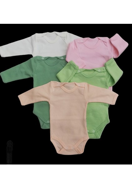 Uzun Kollu Çıtçıtlı Badi Bisiklet Yaka Body Hava Alır Kumaş Düz Renk Zıbın (5li Paket) 0-48 Ay Arası10 fırsatları