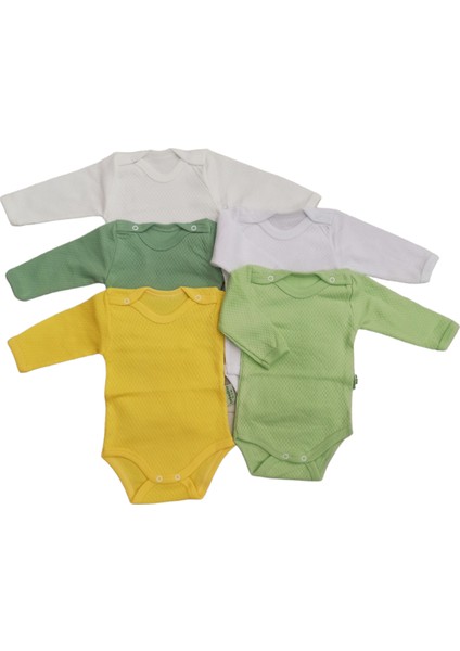 Uzun Kollu Çıtçıtlı Badi Bisiklet Yaka Body Hava Alır Kumaş Düz Renk Zıbın (5li Paket) 0-48 Ay Arası10 fırsatları