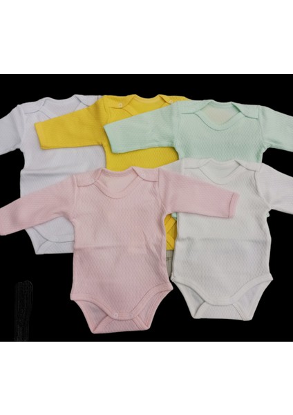 Uzun Kollu Çıtçıtlı Badi Bisiklet Yaka Body Hava Alır Kumaş Düz Renk Zıbın (5li Paket) 0-48 Ay Arası10 fırsatları