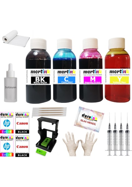 Canon IP2600 MP140 MP190 (Pg 37 cl 38) Kartuş Dolum Seti 4X100ML 4 Renkli Mürekkep