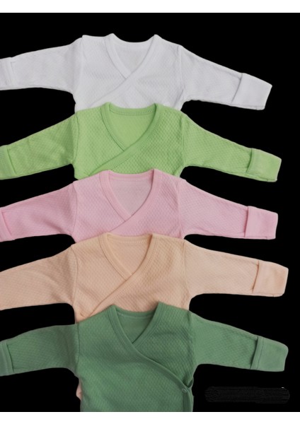 Uzun Kollu Kendinden Eldivenli Çıtçıtlı Kruvaze Badi (5 Li Paket) Beyaz-Çagla-Pembe-Somon-Küf10 fırsatları