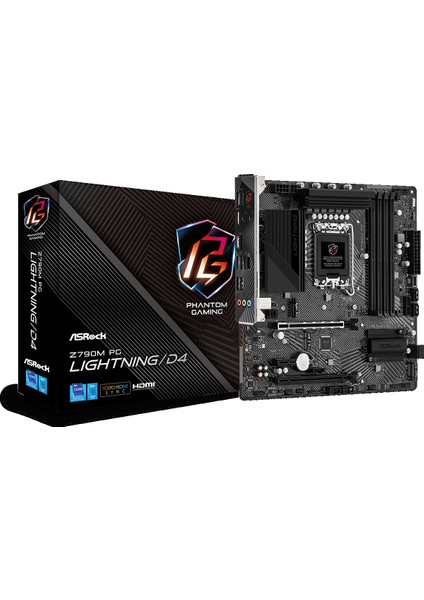 Z790M Pg Lightning/d4 Intel Z790 Soket 1700 Ddr4 5333MHZ(OC), Pcıe 4.0, Hyper Gen4 M.2, Gigabit Lan, Type-C Matx Gaming Anakart (ASRZ790M-PG)