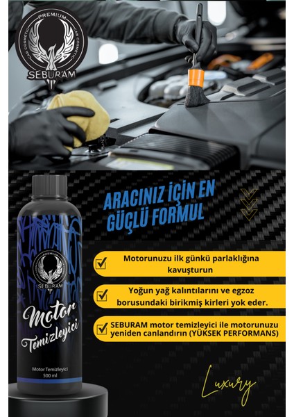 Oto Motor Temizleyici, Susuz Motor Temizleyici Sprey + Detay Temizleme Fırçası Motor Yağ ve Kir Temizleyici, Engine Cleaner Oto Susuz Motor Temizleyici Sprey