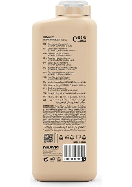 Urban Fit Duş Jeli B Vitamini Badem ve Fındık 400 ml